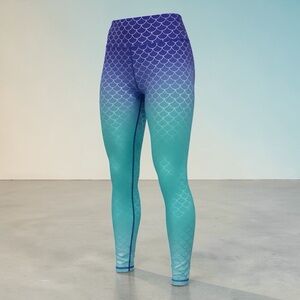 Disney Gradient Mermaid Scale Leggings in Teal and Purple